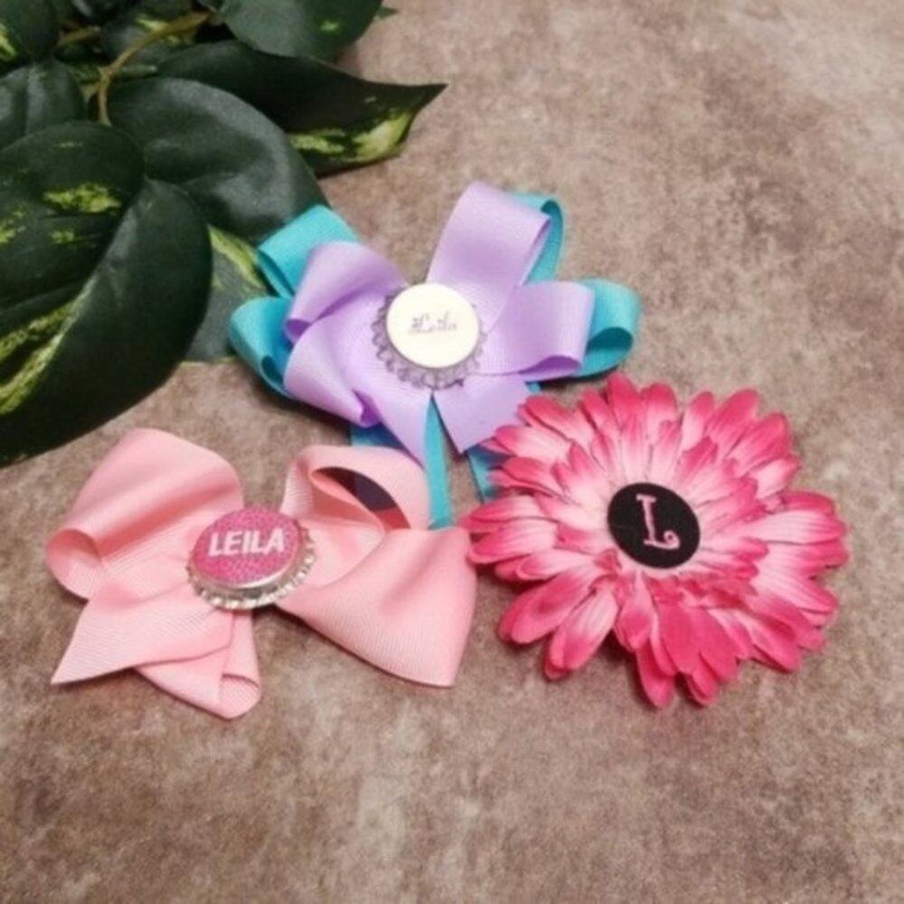 Handmade Girls Hairbow Bundle, Leila and L, Clips Flower